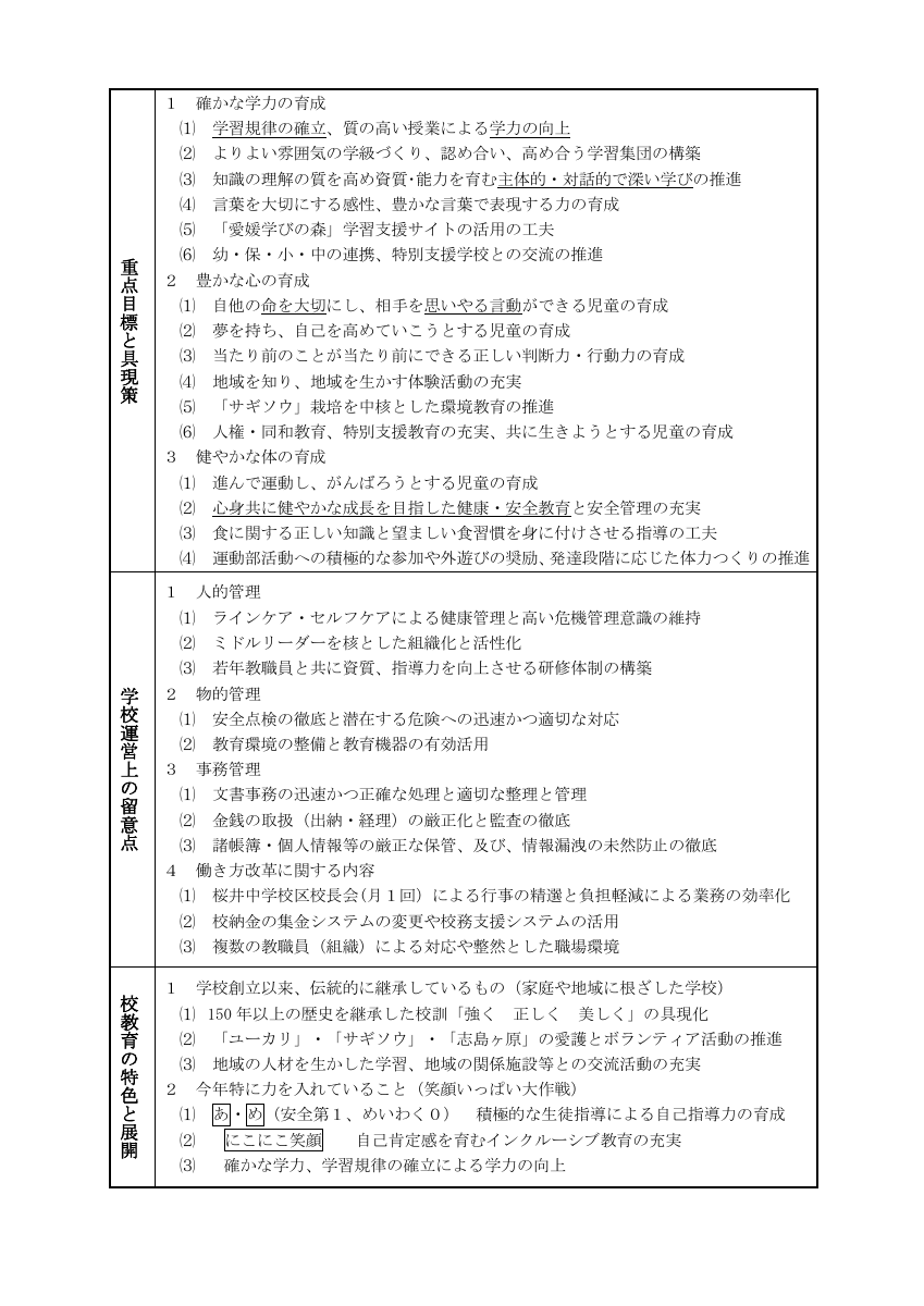 【桜井小】_R06　教育計画.pdfの1ページ目のサムネイル